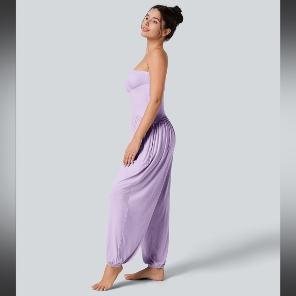 HALARA Lavender Strapless Harem Jumpsuit ~ Misty Purple - Picture 3 of 8